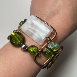 Copper Wire Work Beaded Bracelet